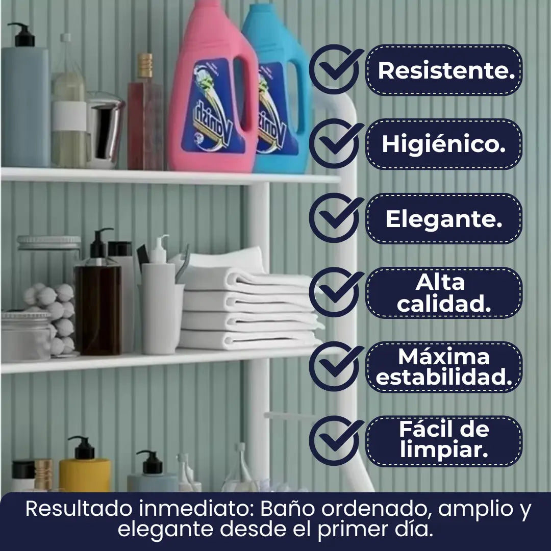 ORGANIZADOR DE BAÑO METALICO DE 3 NIVELES