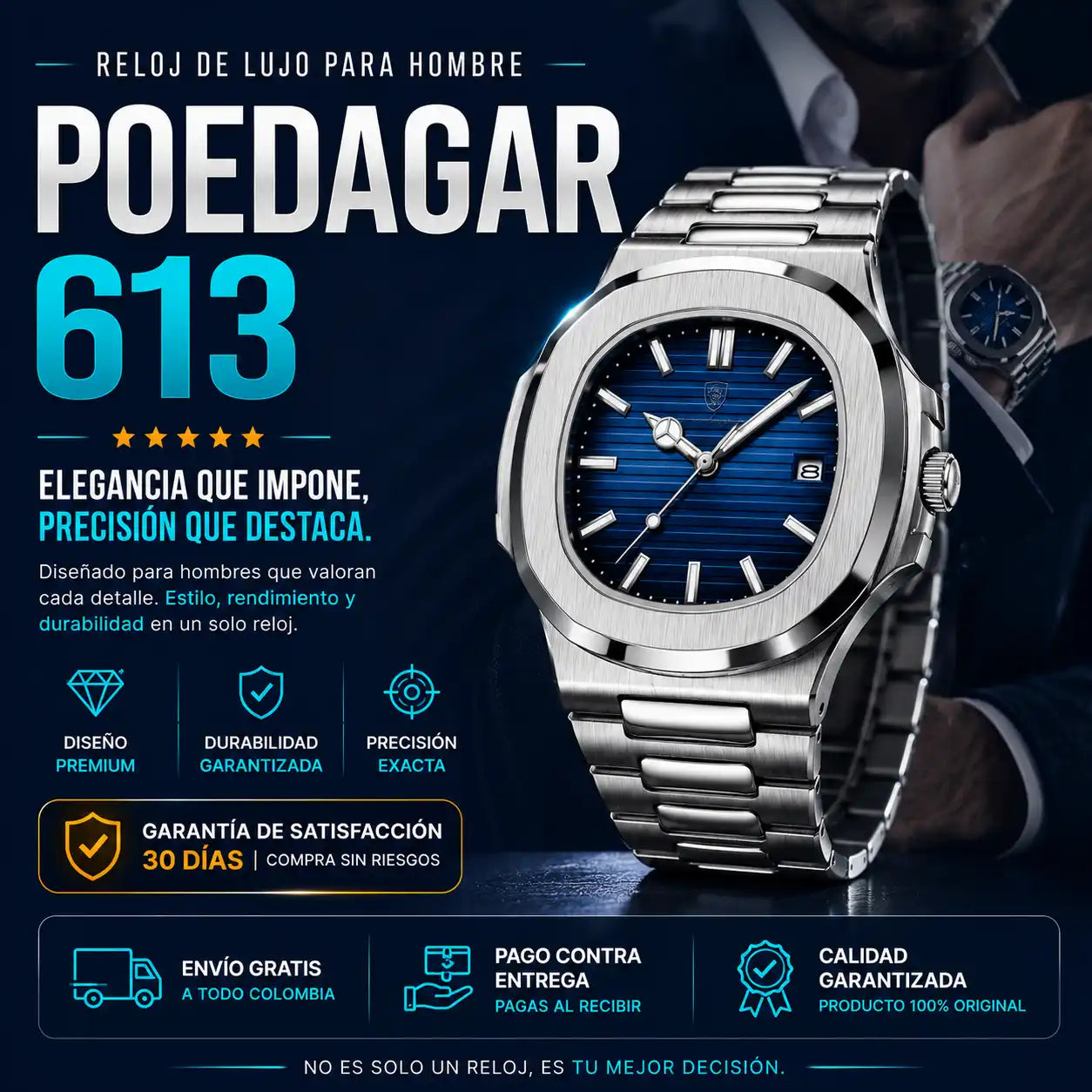 RELOJ DE LUJO PARA HOMBRE - POEDAGAR 613